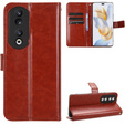 Cu clapetă pentru Honor 90, Crazy Horse Wallet, maro