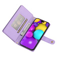 Cu clapetă pentru iPhone 16 Plus, Wallet Zipper Pocket, violet