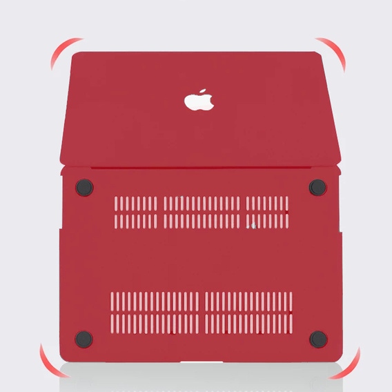 Husă pentru MacBook Air 13 A2337 M1 A2179 A1932, HardShell, roșu