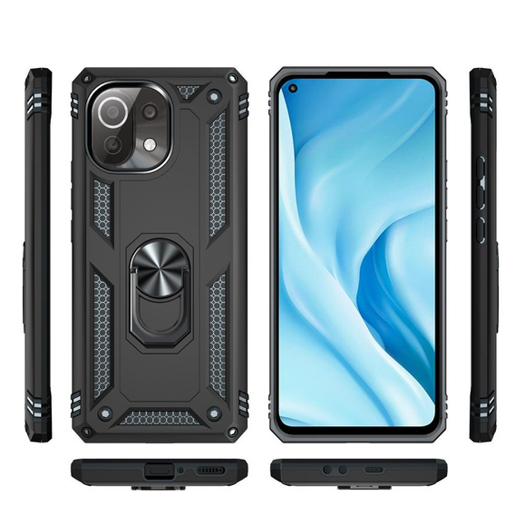 Husă blindată pentru Xiaomi Mi 11 Lite / Mi 11 Lite 5G / 11 Lite 5G NE, Nox Case Ring, negru