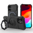 Husă pentru iPhone 17, pentru MagSafe, blindată cu suport, negru