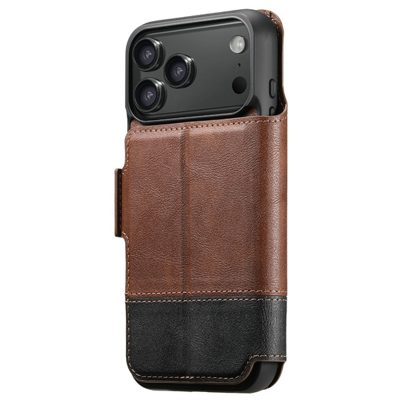 Husă flip 2 în 1 pentru iPhone 17 Pro, SUTENI, pentru MagSafe, maro