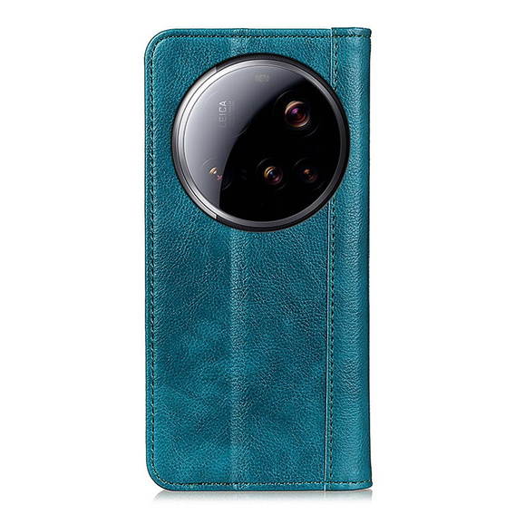 Husa cu clapetă pentru Xiaomi 15 Ultra, Split Leather, verde