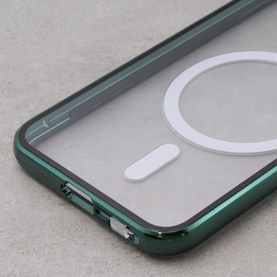 Carcasa Magnetic Dual Glass MagSafe pentru Samsung Galaxy S23, verde