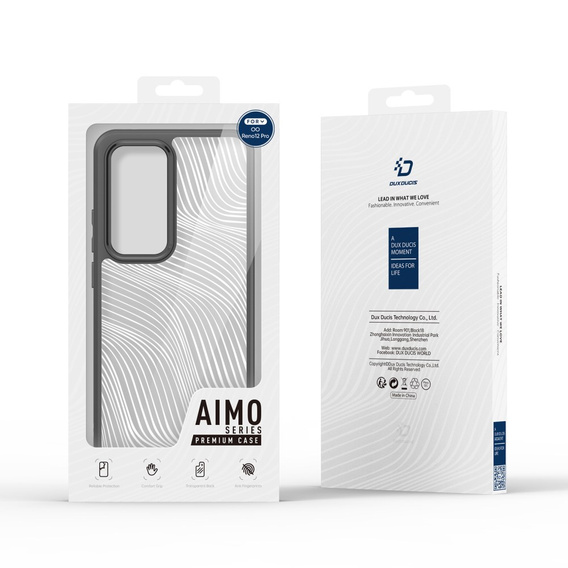 Husa DuxDucis pentru Oppo Reno 12 Pro, Aimo case, transparent / negru