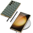Husă pentru Samsung Galaxy S24 Ultra, Leather Rhombus, verde