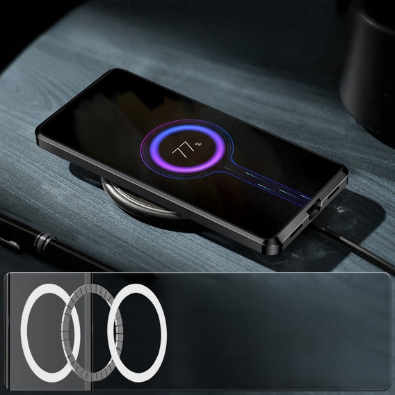 Carcasă de protecție pentru camera foto pentru Samsung Galaxy S21+ Plus, CamShield MagSafe, transparent / negru