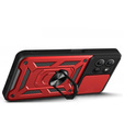 Husă blindată pentru Motorola Moto G15 / Motorola Moto G15 Power, CamShield Slide, roșu