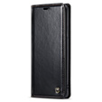 Carcasă flip CASEME pentru Samsung Galaxy S9+ Plus, Waxy Textured, negru