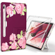Huse pentru Samsung Galaxy Tab S7 FE, Suritch Full Body Marble, maroon