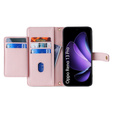Cu clapetă pentru Oppo Reno 13 Pro, Wallet Zipper Pocket, roz