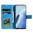 Cu clapetă pentru Oppo Reno7 5G, Mandala, albastru