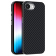 Carcasa ABEEL pentru iPhone 16e, Carbon Fiber, pentru MagSafe, negru