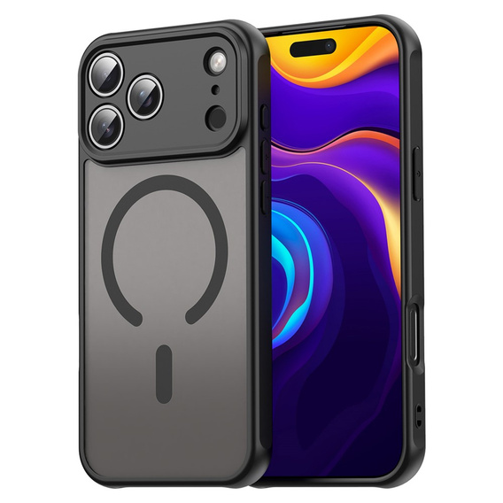 Husă mată pentru iPhone 17 Pro Max, pentru MagSafe, cu protecție pentru cameră, negru
