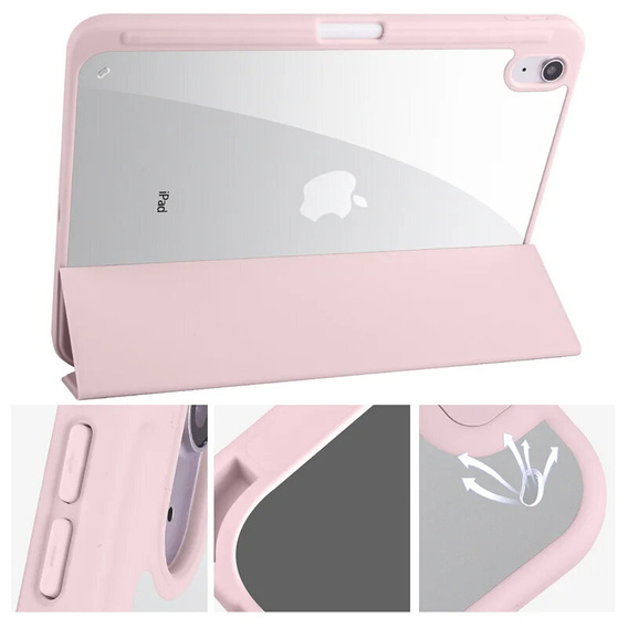 Husă pentru iPad 10.9 2022 10 Gen, Smartcase Hybrid, cu spațiu pentru stylus, roz