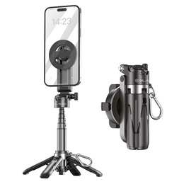 Selfie Stick din aluminiu cu funcție de trepied și telecomandă Bluetooth, pentru smartphone-uri