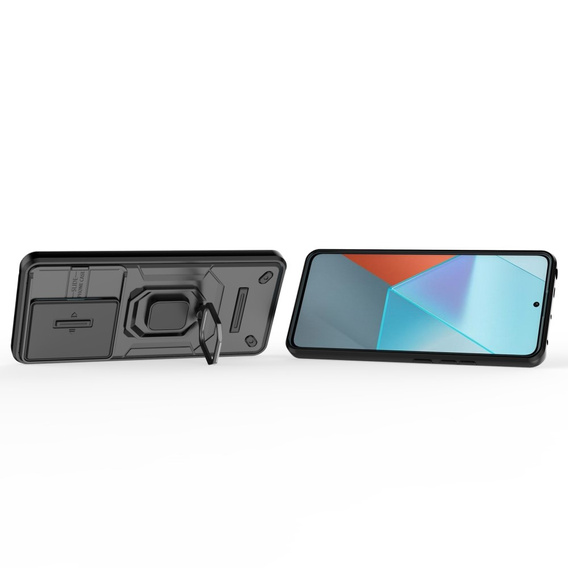 Husă pentru Xiaomi Redmi Note 13 Pro 5G, KickStand Camera Lens, negru