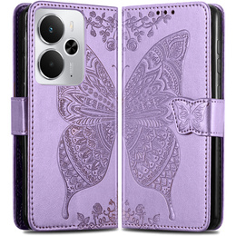 Cu clapetă pentru Realme 14 5G / Realme 14T 5G, Butterfly, violet