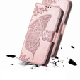 Cu clapetă pentru Infinix Note 40 Pro Plus, Butterfly, roz rose gold
