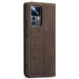 Husa CASEME pentru Xiaomi 12T / 12T Pro, Leather Wallet Case, maro