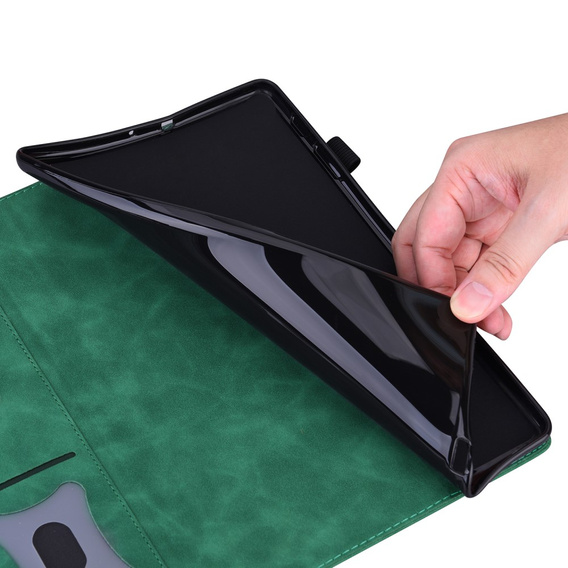 Husă pentru Lenovo Tab P12, Classic, cu spațiu pentru stylus, verde