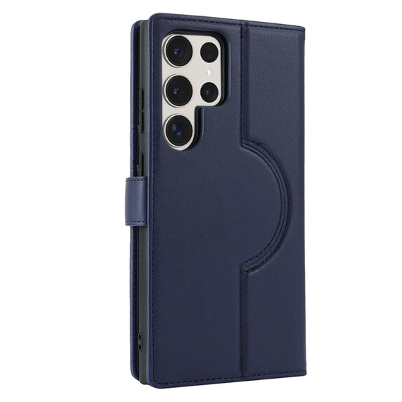 Husă cu clapetă pentru Samsung Galaxy S23 Ultra, portofel, pentru MagSafe, albastru închis