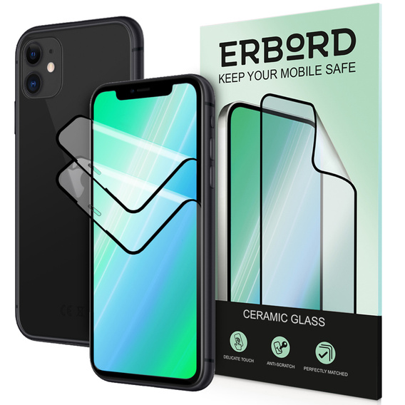 2x sticlă ceramică ERBORD Hybrid Glass pentru iPhone XS Max