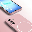 Manșon din silicon pentru Samsung Galaxy A17 5G, pentru MagSafe, roz