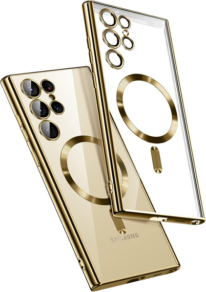 Husă pentru Samsung Galaxy S25 Ultra, Electro MagSafe, de aur + Sticlă pentru ecran