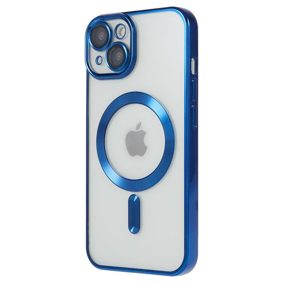 Husă pentru iPhone 14, Electro MagSafe, albastru + Sticlă pentru ecran