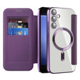 Cu clapetă pentru Samsung Galaxy S23 FE, RFID Wallet MagSafe CamShield, violet
