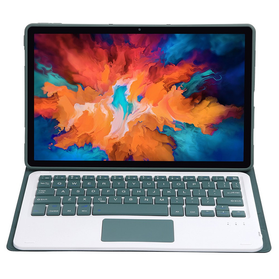 Carcasă + tastatură Lenovo Tab P11 J606F / Tab P11 5G, TouchPad Keyboard, verde închis