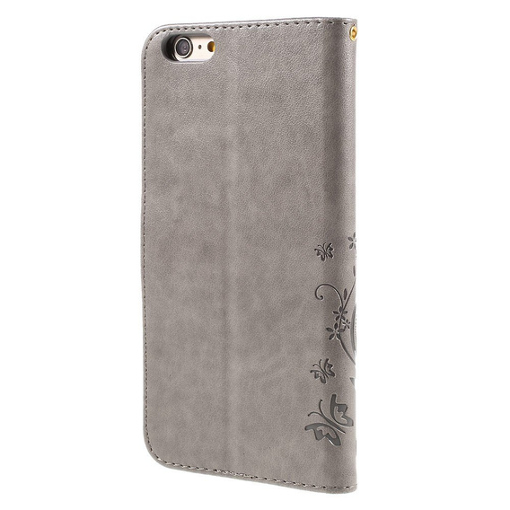 Cu clapetă pentru iPhone 6/6S 4.7, Butterfly, gri
