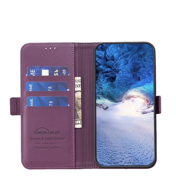 Husa cu clapetă pentru Xiaomi Redmi Note 13 5G, BINFEN Wallet, violet închis
