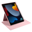 Husă pentru iPad 10.2" 2021/2020/2019 (9/8/7 gen.), cu spațiu pentru stylus, rotativ la 360 °, roz