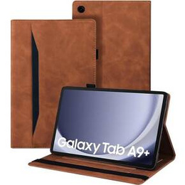 Husă pentru Samsung Galaxy Tab A9+, Classic, cu spațiu pentru stylus, maro