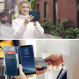 Carcasă flip CASEME pentru Samsung Galaxy S8, Waxy Textured, albastru