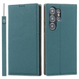 Husă din piele pentru Samsung Galaxy S23 Ultra, ERBORD Grain Leather, albastru