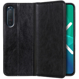 Huse pentru Sony Xperia 5 II, Wallet Litchi Leather, negru