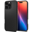 Carcasa Spigen pentru iPhone 16 Pro Max, Liquid Air, negru + 9H Tempered Glass