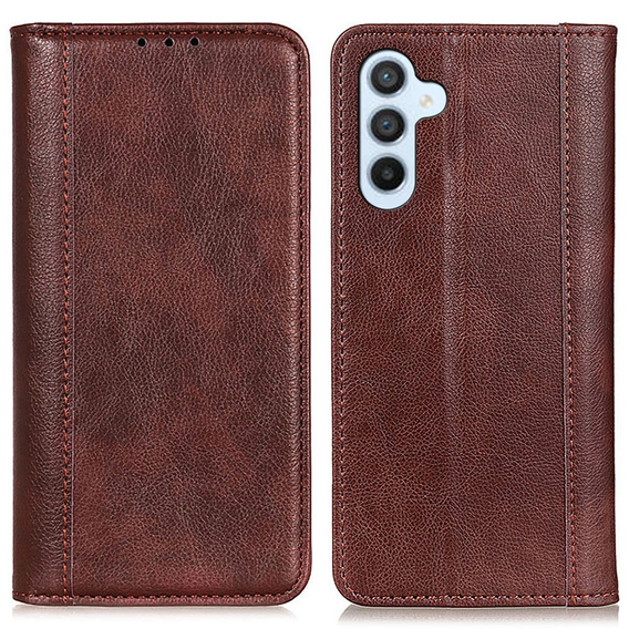 Huse pentru Samsung Galaxy A55 5G, Wallet Litchi Leather, maro