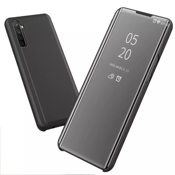 Huse pentru Realme 6 Pro, Clear View, negru