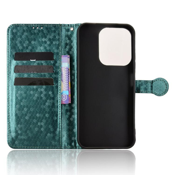 Husa cu clapetă pentru Xiaomi Redmi 15C 4G/LTE, Wallet Rhombus, verde