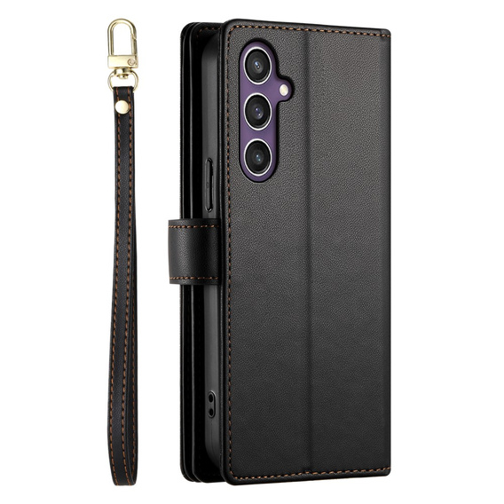 Cu clapetă pentru Samsung Galaxy S25+ Plus, Wallet Zipper Pocket, negru