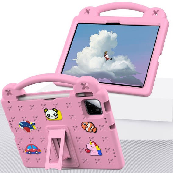 Husă pentru copii pentru Xiaomi Pad 7 / 7 Pro, Cute Patterns, cu suport, roz