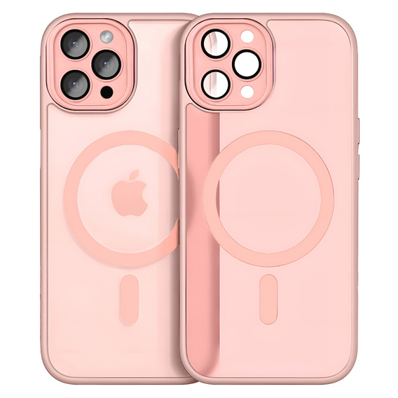 Husă pentru iPhone 16 Pro, pentru MagSafe, ERBORD Matt Case, roz + sticlă pentru ecran