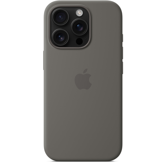 Carcasă originală Apple din silicon MagSafe pentru iPhone 16 Pro, Stone Gray MYYL3ZM/A