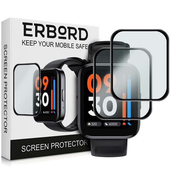 2x ERBORD Hybrid Glass pentru Realme Watch 3