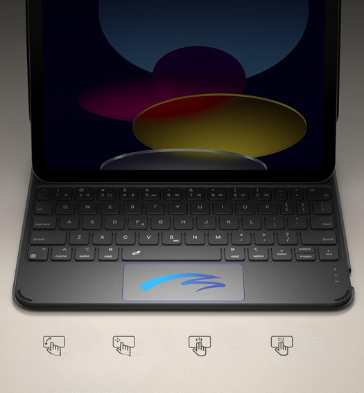 Husă tastatură pentru iPad 11" 2025 A16 (11 gen.) / iPad 10.9" 2022 (10 gen.), Dexnor Magnetic Keyboard Touchpad, negru