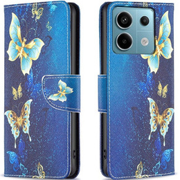 Cu clapetă pentru Xiaomi Redmi Note 13 Pro 5G, Wallet, Butterflies albastru